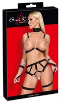 Bad Kitty BDSM rinkinys su antkakliu ir antrankiais, juodas, L