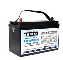 LiFePO4 ličio geležies fosfato akumuliatorius | 12.8V | 100Ah | 1280Wh |BMS & Bluetooth Lithium Batt