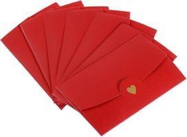 10 Retro Kraft vokų rinkinys 17,5 x 11 cm, širdelės formos, Diy