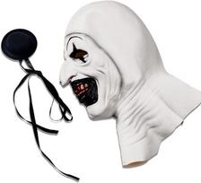 Helovino kaukė Klounas Terrifier baisi tikroviška lateksinė balta — klouno kostiumas, cosplay aksesuarai, siaubo kaukė