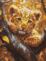 Siuvinėjimo kryžiumi rinkinys Luca-S. "Leopardo jauniklis saulėtekyje" 25x34cm SBU5068