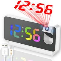 Daugiafunkcis LED ekrano skaitmeninis projekcinis laikrodis LIVMAN S282A su LED/LCD ekranu, data, žadintuvu ir 180° projekcija