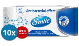 Drėgnos servėtėlės su D-pantenoliu Smile, 60 vnt., 10 pakuočių