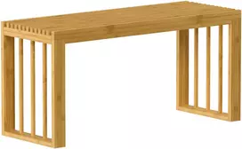 Batų suoliukas iš bambuko be atlošo, natūralios spalvos, 90 × 33 × 43 cm