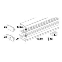 LED įleidžiamas profilis KOBI P02 Baltas