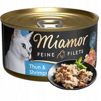 Kons. katėms Miamor Feine Filets, tunas su krevetėmis drebučiuose, 100 g