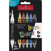 Faber-Castell - Black Edition Shake & Paint Acrylic Markers Set of 6 (Classic Colours) (285507)