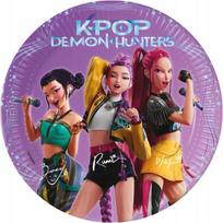 Vienkartinės popierinės lėkštės EKO K-POP Demon Hunters, 20 cm, 8 vnt.