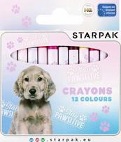 „Starpak“ vaško pieštukai su šunelio motyvu, 12 spalvų