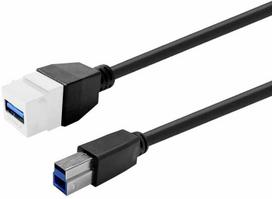 Kabelis Vivolink Pro Keystone PROKEYUSB3AFBM2W USB 3.0 Type A Female (moteriška), USB Type B Male (vyriška), 2 m, balta sp./juoda sp.