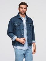 Men's denim katana jacket with washem - blue V4 OM-JADJ-0219