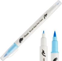 Pentel teptukas kaligrafijai Brush Sign Pen Twin, mėlynas