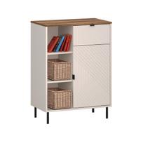 Knygų lentyna Mebelbos Evo 1d1s, 70x40x95 cm, smėlio spalvos/ruda