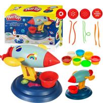 Kūrybinis plastilino rinkinys su raketos formos mašinėle