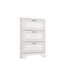 Batų spintelė Mebelbos Tiffany 3k, 84x18x120,5 cm, balta