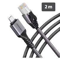 Axagon ADE-CM20 USB-C 5Gbps - Gigabit Ethernet adapter with integrated CAT6 RJ-45 network cable (2 m), Asix AX88179B ADE-CM20
