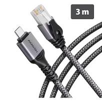 Axagon ADE-CM30 USB-C 5Gbps - Gigabit Ethernet adapter with integrated CAT6 RJ-45 network cable (3 m), Asix AX88179B ADE-CM30