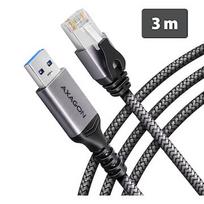 Axagon ADE-AM30 USB-A 5Gbps - Gigabit Ethernet adapter with integrated CAT6 RJ-45 network cable (3 m), Asix AX88179B ADE-AM30