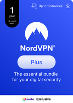 NordVPN Plus Eneba Exclusive - 1 Year + 2 Extra Months - 10 Devices - (PC/MAC/MOBILE) Essential Digital Security Bundle Software Subscription Key GLOBAL