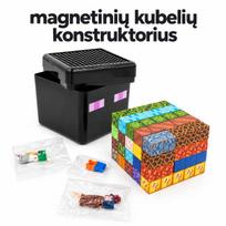 Magnetinis „Minecraft“ tipo konstruktorius kvadratinėje dėžutėje 100+2 vnt.