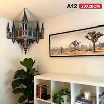Kampinis Sienos Lipdukas Optinė Iliuzija 3D Sienos Lipdukas Neįmanomi Kampai Meno Dekoras Kūrybingi Namai Svetainė Miegamasis gray