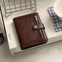Portable PU Leather Binder Notebook with Photo Window 5-Ring Loose-Leaf Pocket Journal Detachable Planner Book Gift gray