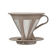 HARIO BATON Series Cafe Old Dripper BT-CFOD-02 Stainless Steel Mesh Paperless Coffee Eco-Friendly Made in Japan 1-4 Cups gray