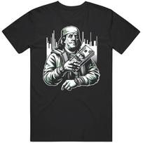 Benjamin Franklin Gangster 100 Dollar Bills Parody T Shirt 4XL gray