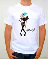 LADY GAGA CARTOON WHITE COTTON T-SHIRT ADULT SIZE MEDIUM Unisex T-Shirt XXXXL white