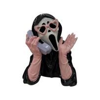 The Halloween Resin Glowing Black Screaming Girl Phone Holder Statue A Of Color To Your Halloween Setting One Size gray
