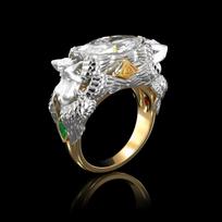 Light luxury shining AAAA Cubic Zirconia Men's Ring-hip hop punk Style-Birthday Gift US-10 balta