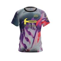 Men Hammer Inspirational Text Color Bowling Shirt 3D Printed Short Sleeved Sports T-shirt Casual Loose Quick Drying T-shirt 4XL blue