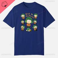 S-South Park Individualūs Drabužiai Juokingi Viršutiniai Drabužiai Spausdinti Medvilniniai Trumpomis Rankovėmis Paprasti Marškinėliai Drabužiai Vyrams Gatvės Apranga Grafinis T-shirt XL blue