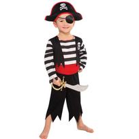 Striped pirate costume 8-10 years Caribbean Sea white
