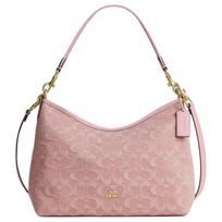 Coach Laurel 31 Logo Zip Closure Fabric Shoulder Bag Large Women shoulder bag Light-Pink CER66-IMNH1 Basic Set (Bag+Dust Bag) beige