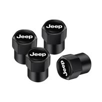 4 vnt. 3D metaliniai automobilio padangų vožtuvų kotelių dangteliai, apsaugantys nuo dulkių, skirti Jeep Renegade Wrangler Grand Cherokee Compass Patriot, automobilių ratų aksesuaras black