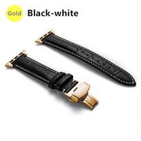Natūralios odos dirželis Apple Watch apyrankei 44mm 40mm iWatch apyrankė 42mm 38mm Krokodilo apyrankė Apple Watch series 5 4 3 se 6 apyrankė For 42MM or 44MM black