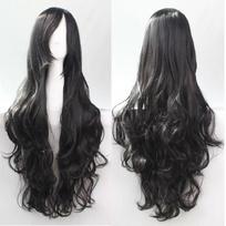 Aukščiausios kokybės 80 cm ilgio garbanota peruka, pagaminta iš aukštos temperatūros pluošto, tinka visų atspalvių odai Black Curly gray