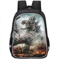 Godzilla Vs Kong Movie Poster Print Double-layer School Backpack For Boys Durable Nylon Style K,Large