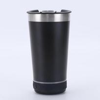 16oz smart bluetooth speaker car portable car cup creative bottle opener stainless steel thermos cup 473ml black