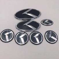ZZQO4 7 vnt. 3D ABS K raidės Automobilio priekinio dangčio ir galinės bagažinės logotipas Emblema Ženkleliai Lipdukai Kia Sportage Sorento Optima Forte Rio Stinger K5