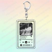 Lana Del Rey Songs Keychains for Women Accessories Bag Young and Beautiful Video Games Brooklyn Baby Keyings Jewelry Fans Gifts gray