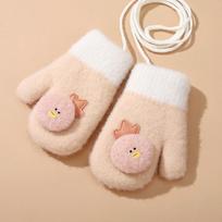 Baby Knitted Gloves Winter Warm Fce Lined Fingerl Boys Girls Children's Faion Accories Belts Hats Scarves white