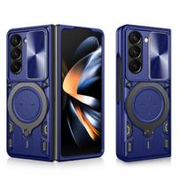 For Samsung Galaxy Z Fold 4 5 6 7 Case Armor Magnetic Ring Stand Support Mag Safety Protective Cover Dropproof Shockproof Shell Galaxy Z Fold8 mėlyna
