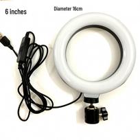 6-Inch Ring Light with Tripod Stand for Live Broadcast and Photography white