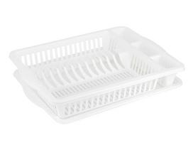 Plastikinis indų džiovintuvas Velvet 48X36X8cm su padėklu Baltas