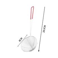 1PC Red Handle Strainer Stainless Steel Bubble Tea Colander Boba Milk Tea Spoon Filter Pearl Durable Safe Round Kitchen Gadgets white