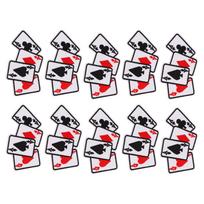 20Pcs Iron On Patch Embroidered Playing Card Patch Applique for Clothes Dress Hat DIY Accessories black