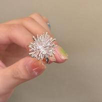 Exquisite Adjustable Dandelion Ring: Elegant, Light Luxury, and Versatile Open Design for Women Adjustable Open beige