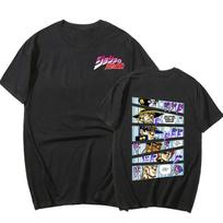 Anime JOJO's Bizarre Adventure Printed T Shirt Women Men Summer Funny Cartoon Tee Casual Harajuku Short Sleeve Tops T-shirt 4XL black